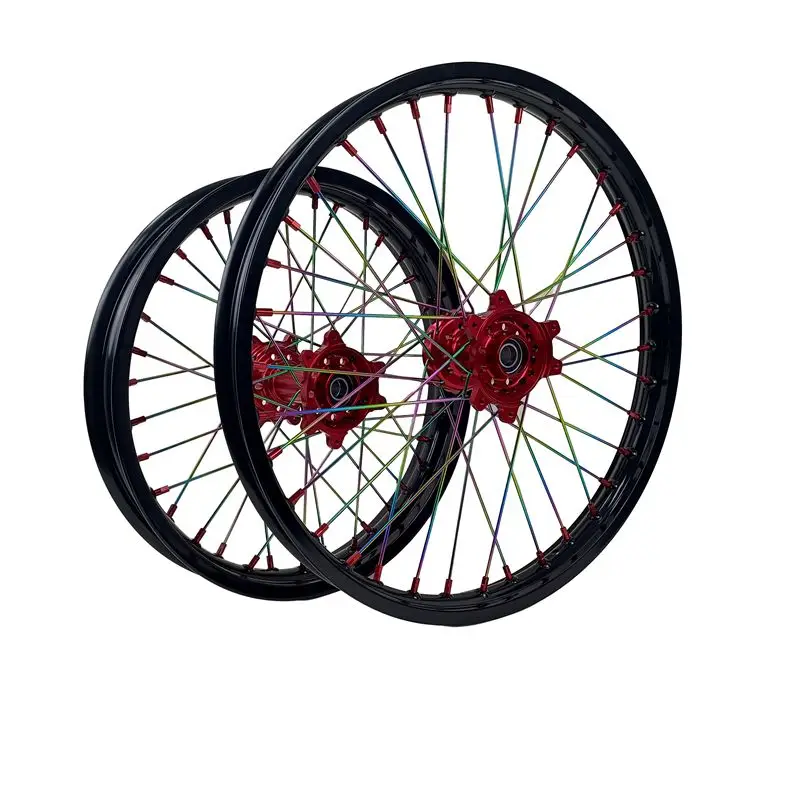 

Customized Motorcycle Wheel 7075 T6 Aluminum Alloy 19*1.6 16*2.15 Inch Dirt Bike Rim Ultra Bee Wheels Set