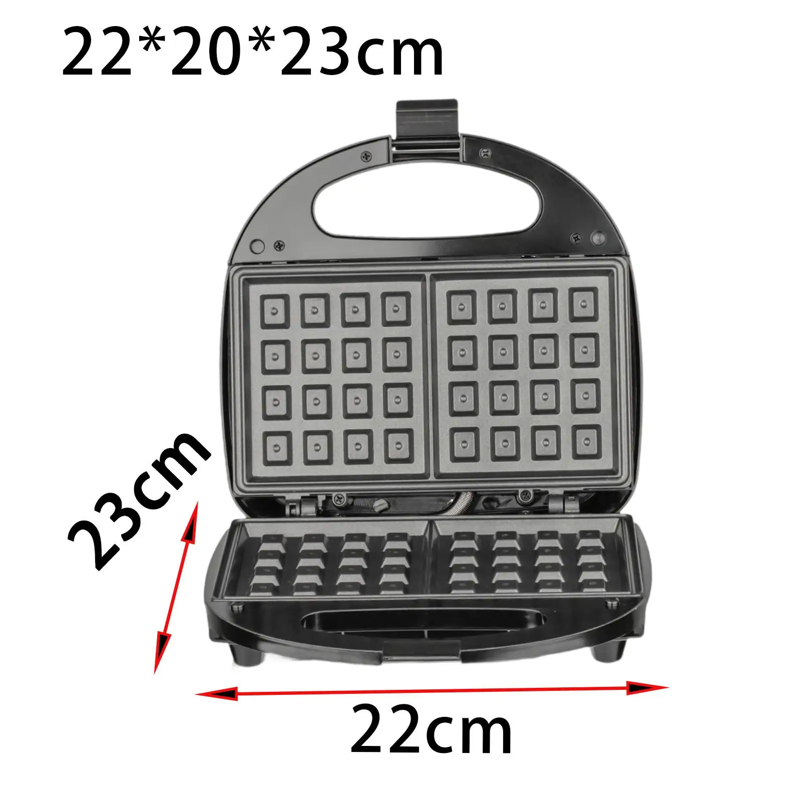 Electric Sandwich Maker Nonstick Plates with Handle Compact Fast Heating Waffle Iron for Omelette Household Lunch Muffins Waffle