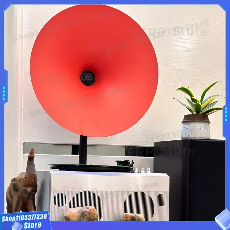 Retro Vinyl Record Player Bluetooth Speaker USB Playback Portable Phonograph Orange Big Sound Wireless Music Device for Home