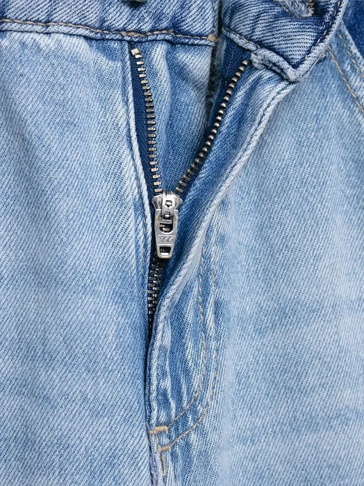 HH Jeans dritti patchwork moda donna Pantaloni vintage a vita alta con gambe larghe Pantaloni jeans da donna autunnali High Street