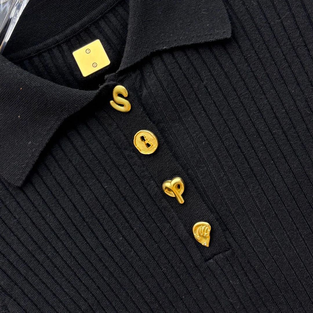 Novo outono básico all-matched pulôver de malha feminino lapela novidade botões manga longa cor sólida fino ajuste casual chique camisola