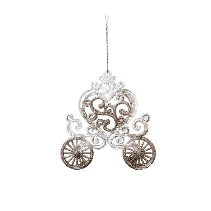 

Christmas glitter decorative acrylic pendant powder-free ice cream creative carousel window pendant