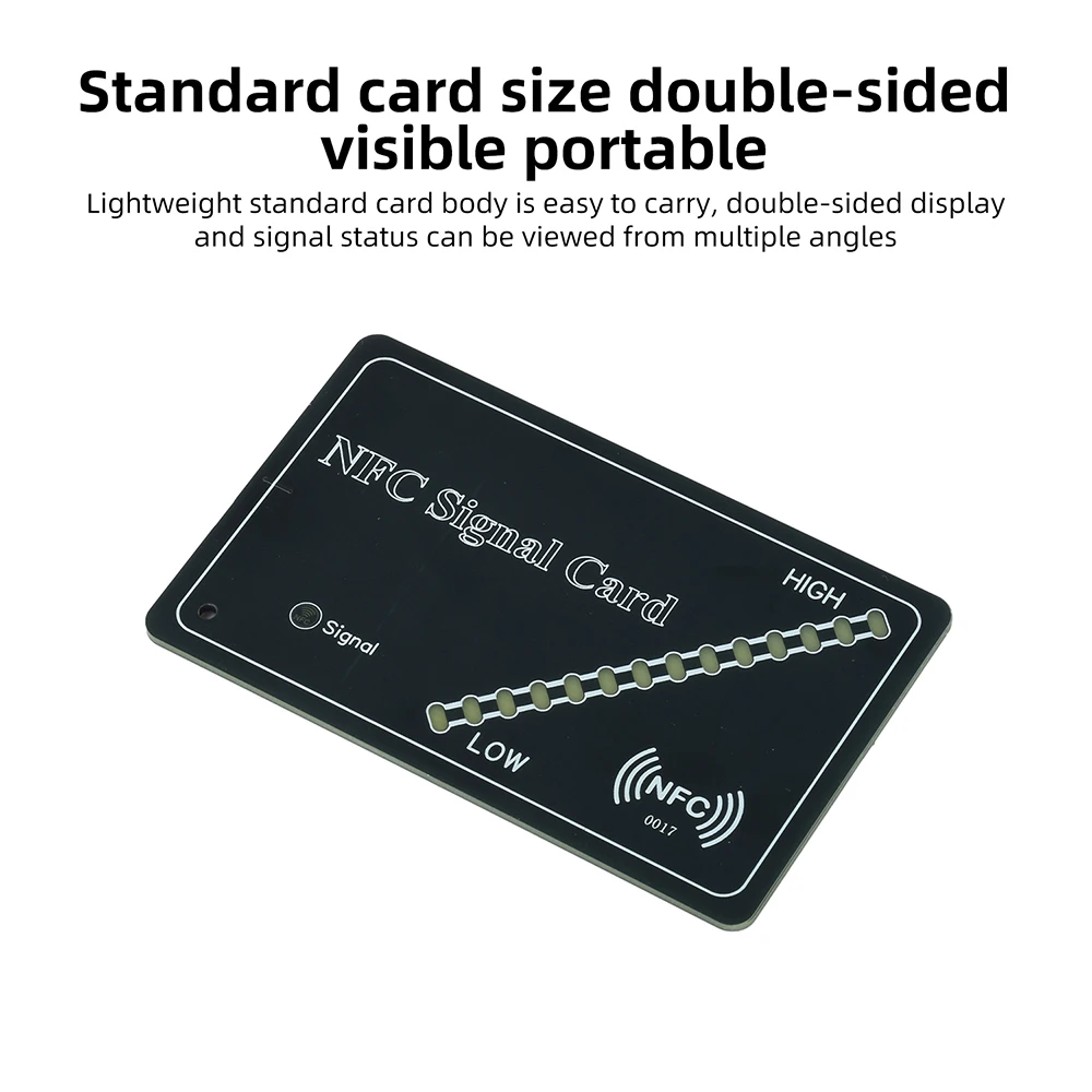 NFC RFID Signalstärke-Testkarte 13,56 MHz Protokoll mit 14-stufiger dreifarbiger LED-Anzeige und Batterie für Zugangstest – Detail 10