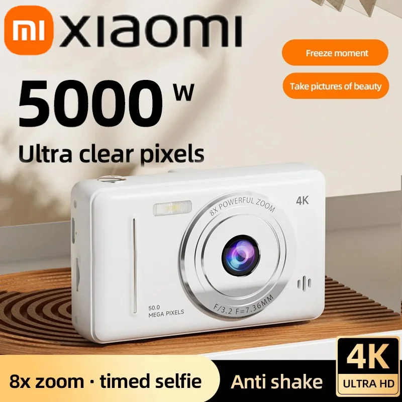 XIAOMI 4K Digital Camera Flash 50 Million Pixels  Retro CCD Portable Card Camera Entry-level Camera Dual Camera  Auto Focus