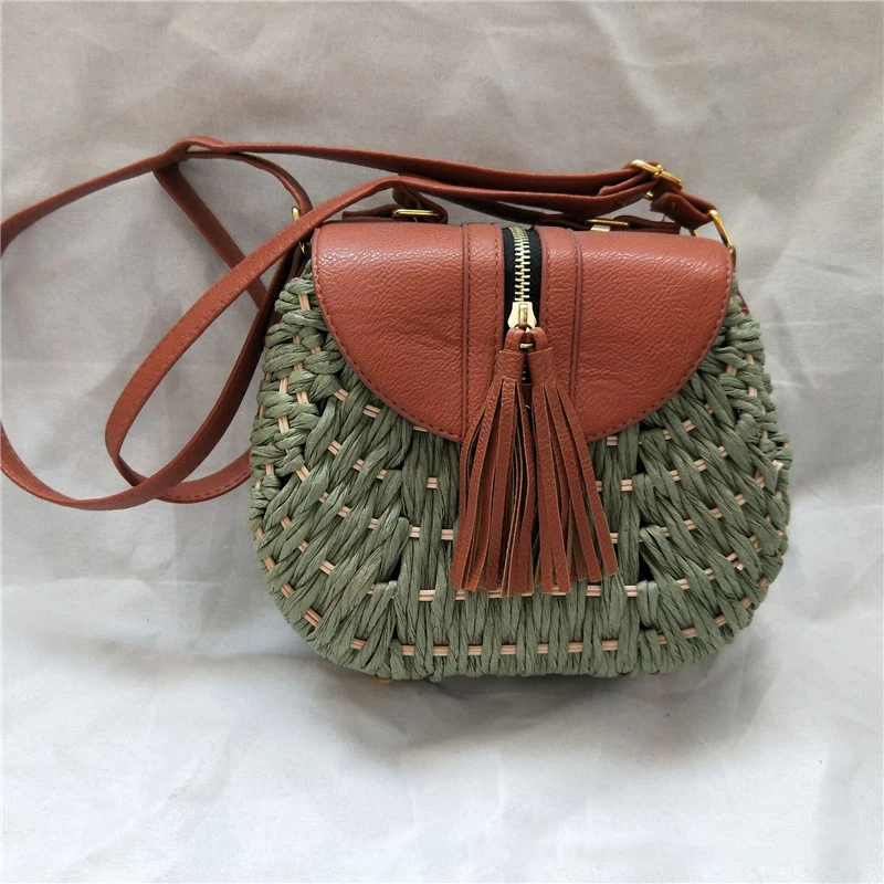 Small Fresh Crossbody Straw Bag Beach Vacation Leisure Shoulder Women's Bag Woven Bag