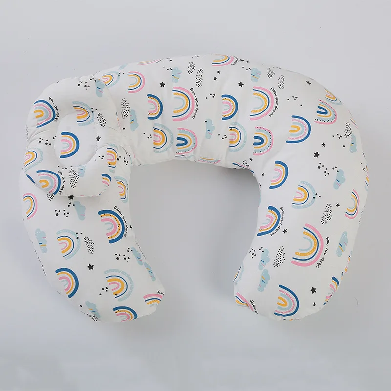 Cute Cartoon 2Pcs U-Shaped Maternity Breastfeeding Pillow Newborn Infant Feeding Cotton Waist Neck Cushion Baby Nursing Pillows