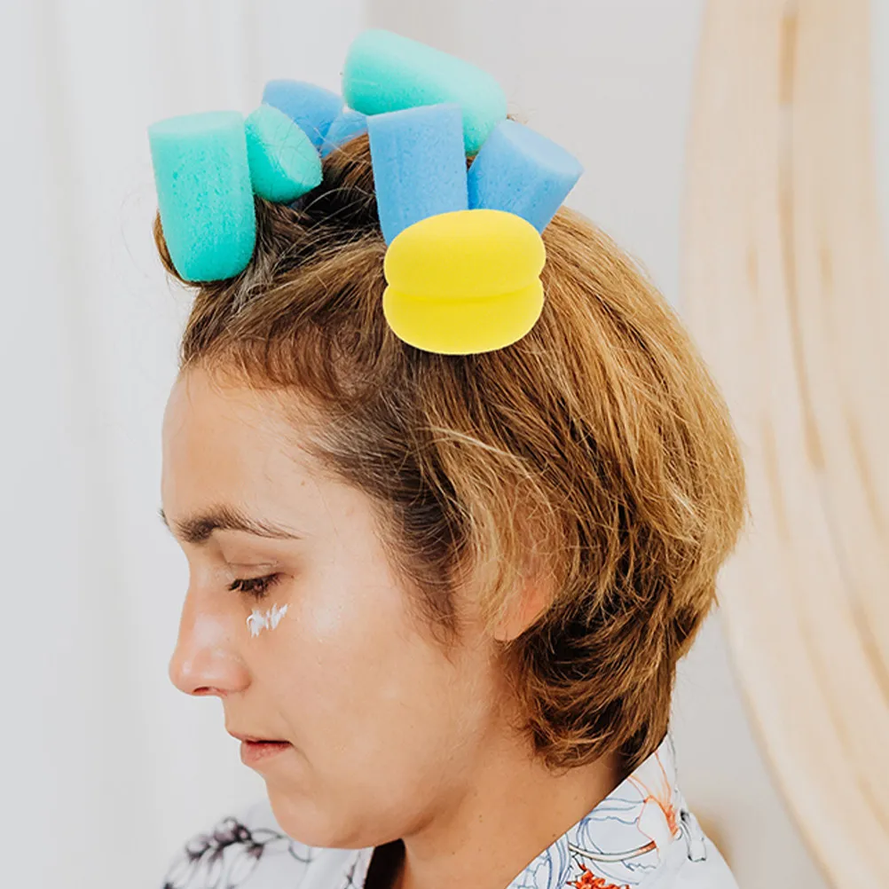 

12pcs Sponge Hair Rollers Soft Sleeping Curling Tools For Women Diy Overnight Hair Styling Rollers Cute Sponge Curlers