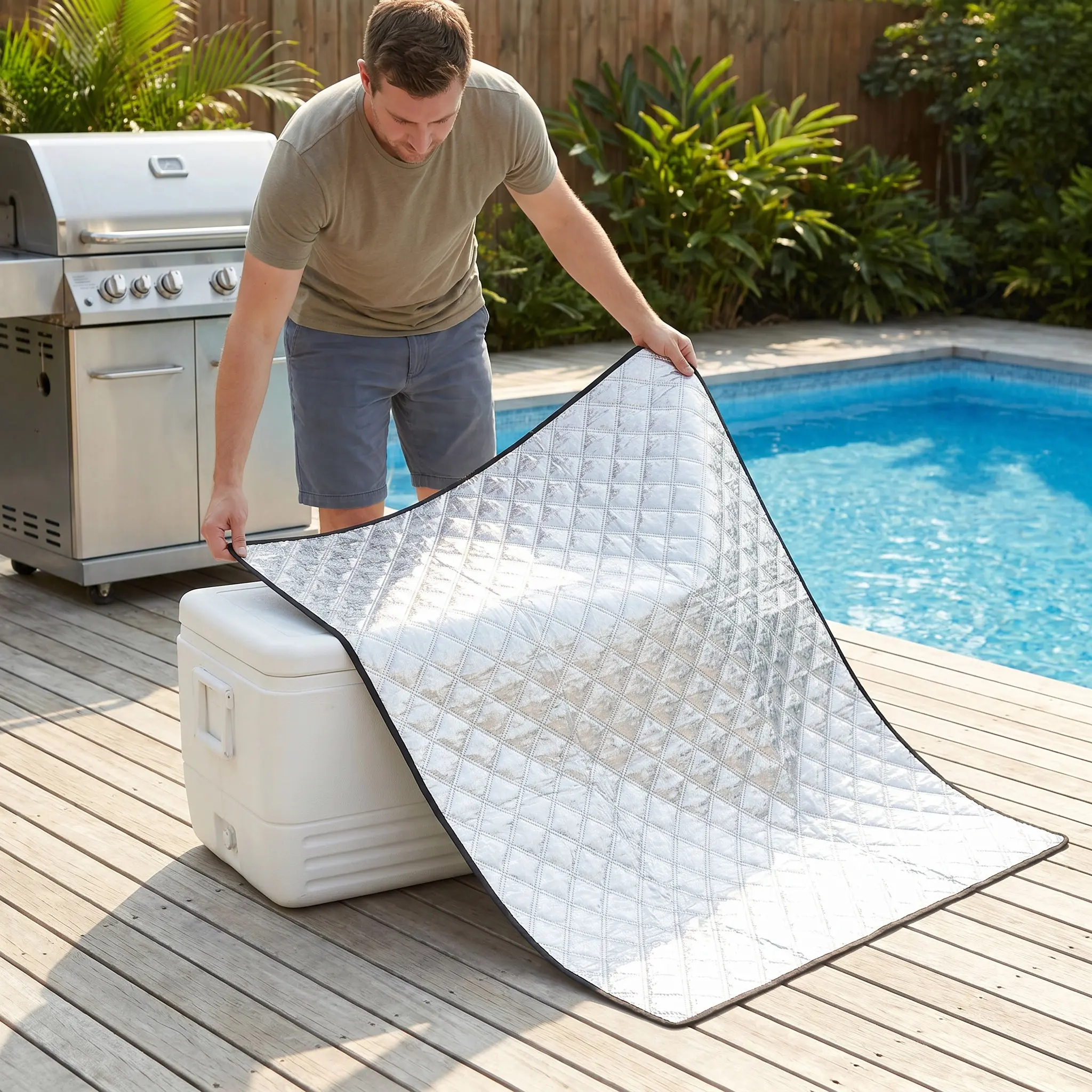 Freezer Cover Outdoor Refrigerator Insulated Aluminum Foil Heat Shield 150x90cm Sunshade Dustproof Protective Jacket