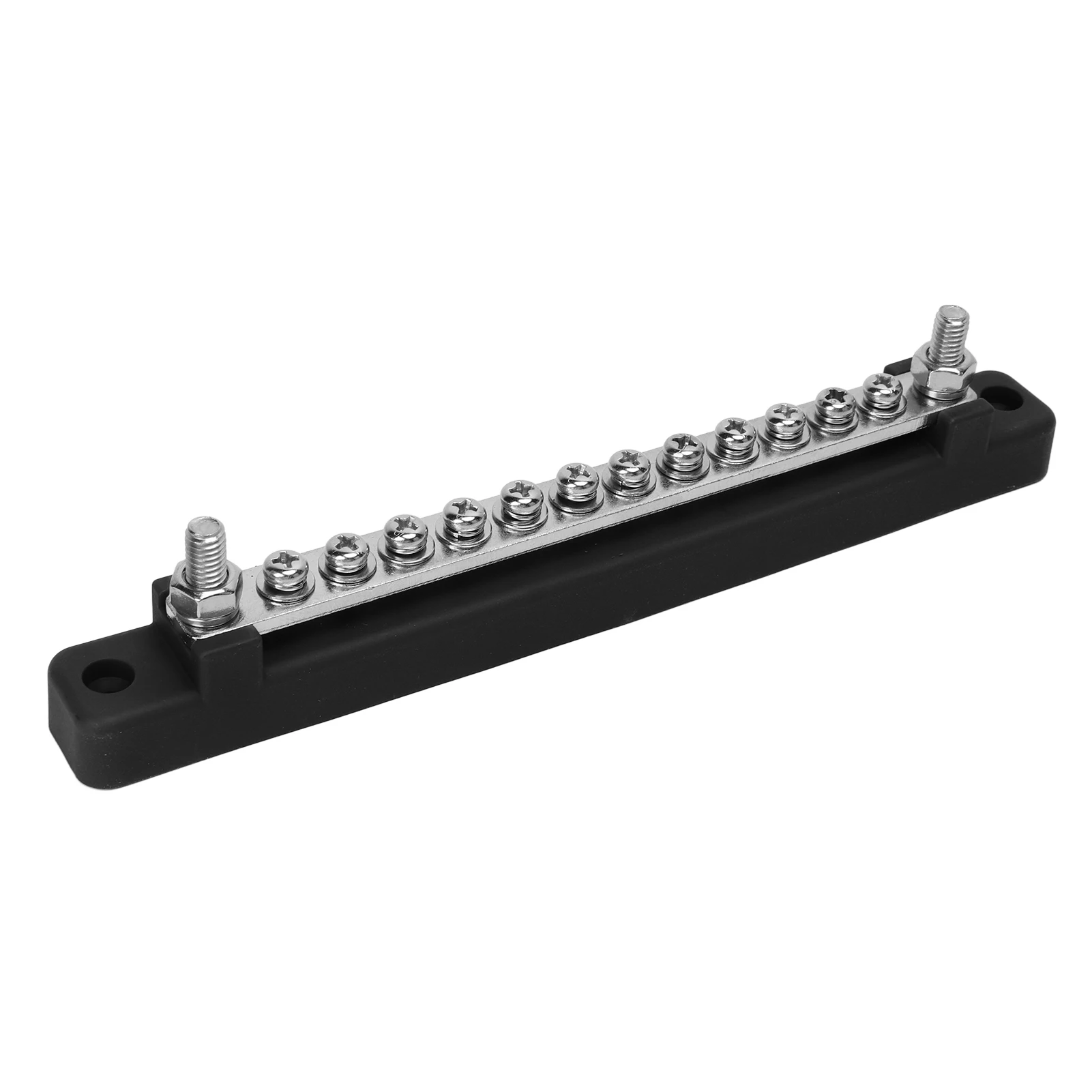 Terminal Bus Bar 48V 150A 12 Terminal for Car RV Marine Boat M6 Stud M4 Screw with Cover Black OEM Replacement Block