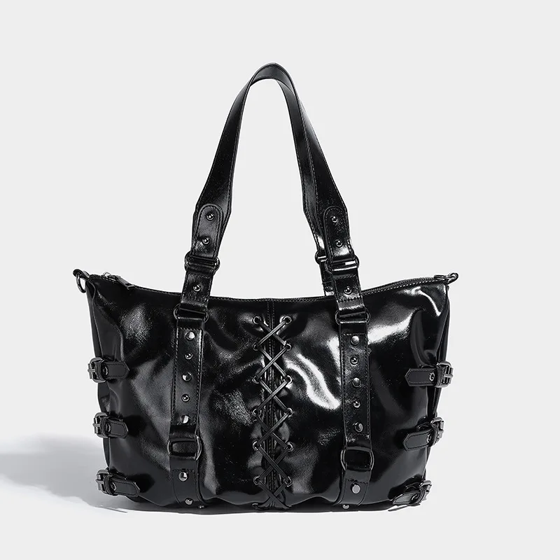 Punk rebite designer sacos de mão sacola para mulheres bolsa de ombro grande capacidade axilas bolsa e bolsas Сумка Ж Dönusen