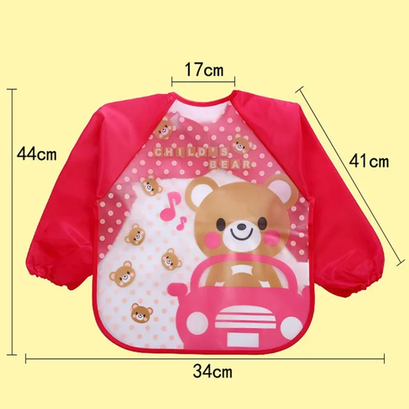 Baby Burp Cloths Waterproof EVA Full Sleeve Bibs Cloth Children Apron Feeding Smock Eating Breastplate Kid Baby Bavoir Clothing image 6