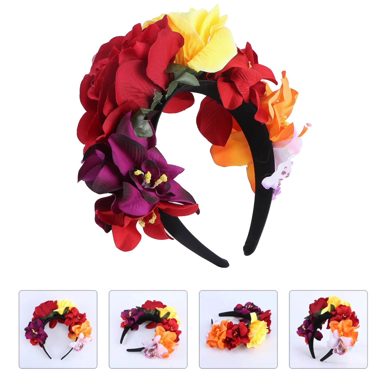 

Cloth Hair Accessory Halloween Headband Party Bands Flowers Simulation Hoop Premium Material Clasp Costume