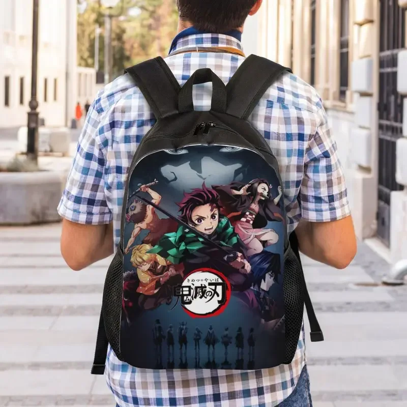 Custom Demon Slayer Kimetsu No Yaiba Backpacks Anime Manga College School Travel Bags Women Men Bookbag Fits 15 Inch Laptop