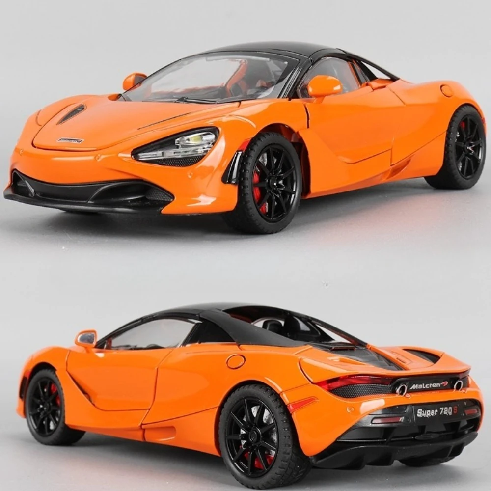 

1:24 масштаб 720S P1 сплав литой игрушечный автомобиль модель амортизирующие двери открытые игрушки миниатюрные модели транспортных средств подарки для детей