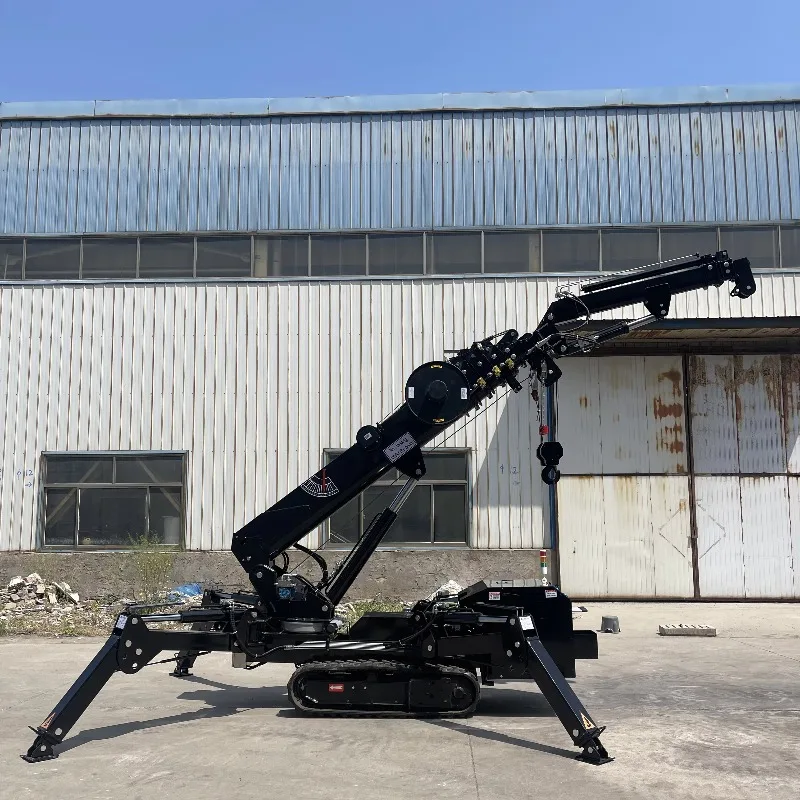 Heavy Duty Spider Crane 8 Ton Knuckle Boom Telescopic Crawler Mounted Hydraulic System Remote Control Construction