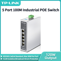 TP-Link 5 Port 100M Industrial POE Switch 100Base-T DIN Rail Wall Mounted 120W Network Switcher VLAN TL-SF1005P Industrial