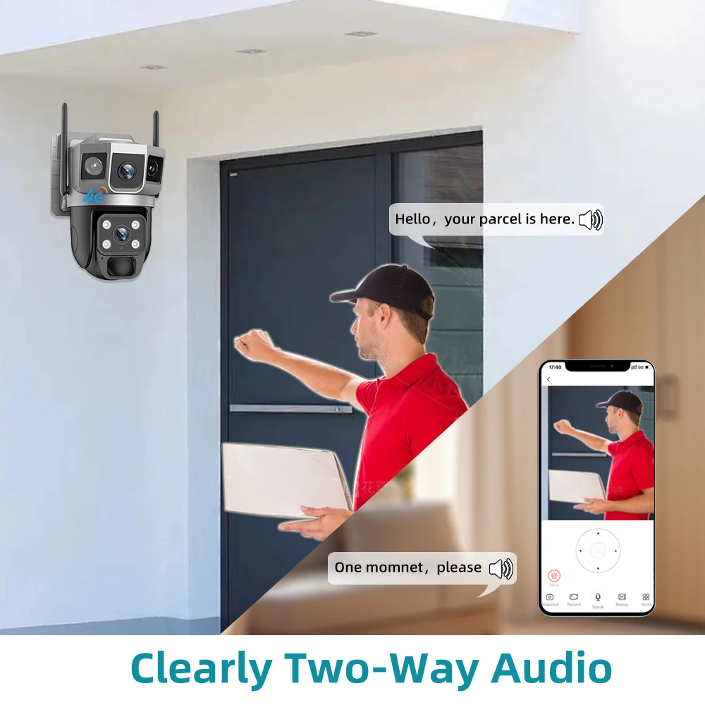 12MP Dual Lens Solar 4G WiFi Camera Wireless Battery Low Powered IP Camara PIR Motion Detect CCTV Video Surveillence V380 image 2