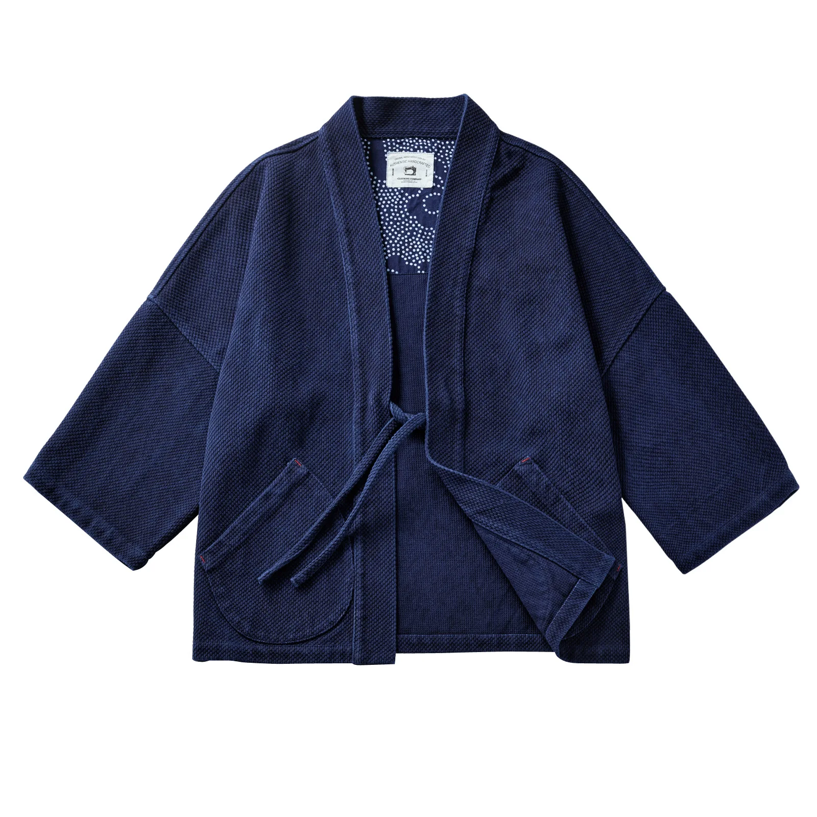 

Fading Plant-dyed Indigo Plant-Dyed Dou Jacket for Men Heavyweight 550gsm Sashiko Kendo Fabric Vintage Style with Raglan Sleeves