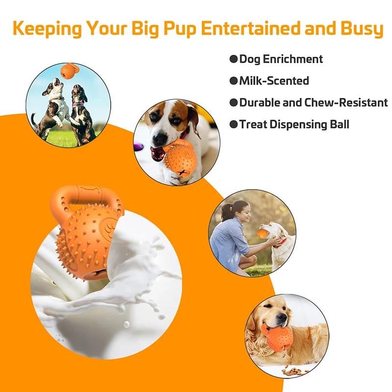 Benepaw Strong Dog Chew Toy For Aggressive Chewers Food Dispensing Rubber Puppy Pet Ball Interactive Toy For Medium Large Dogs