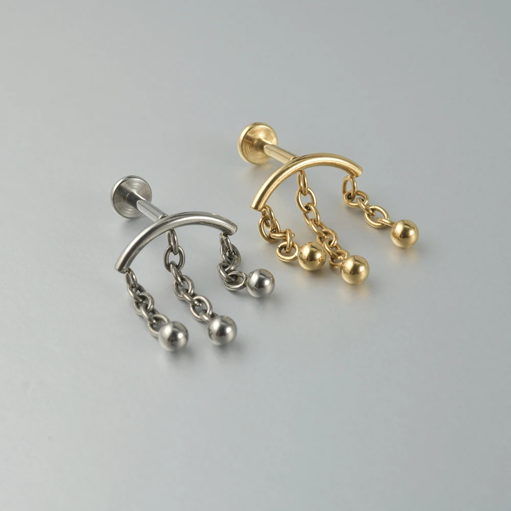 Opal Flower Cartilage Earrings, Solid Titanium