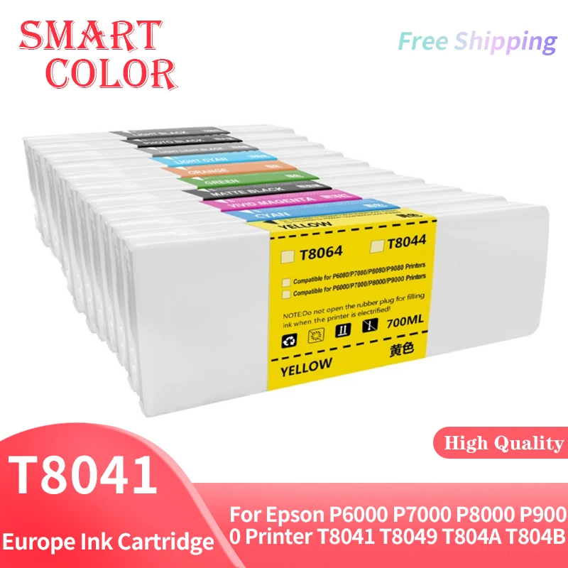 

Europe T8041 Ink Cartridge With Chip 700ML Compatible For EPSON P6000 P7000 P8000 P9000 Printer T8041 T8049 T804A T804B