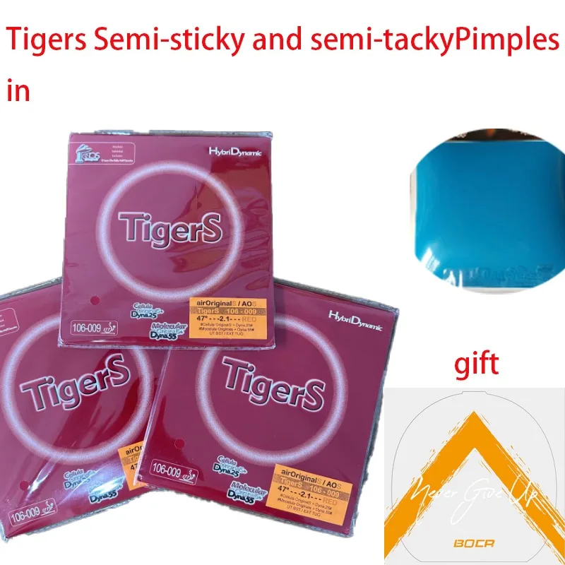 

Tigers Half Sticky Half Астронинговый резиновый лист для настольного тенниса, немецкий резиновый лист для пинг-понга с шипами для торта, одобренный ITTF