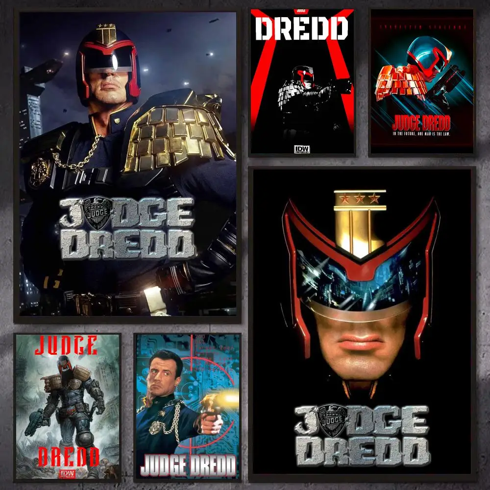 Sci-Fi Movie J-Judge Dredd Poster PP Wall Art Prints Poster for Dorm Room Apartment Home Office Room Decor Gift Waterproof