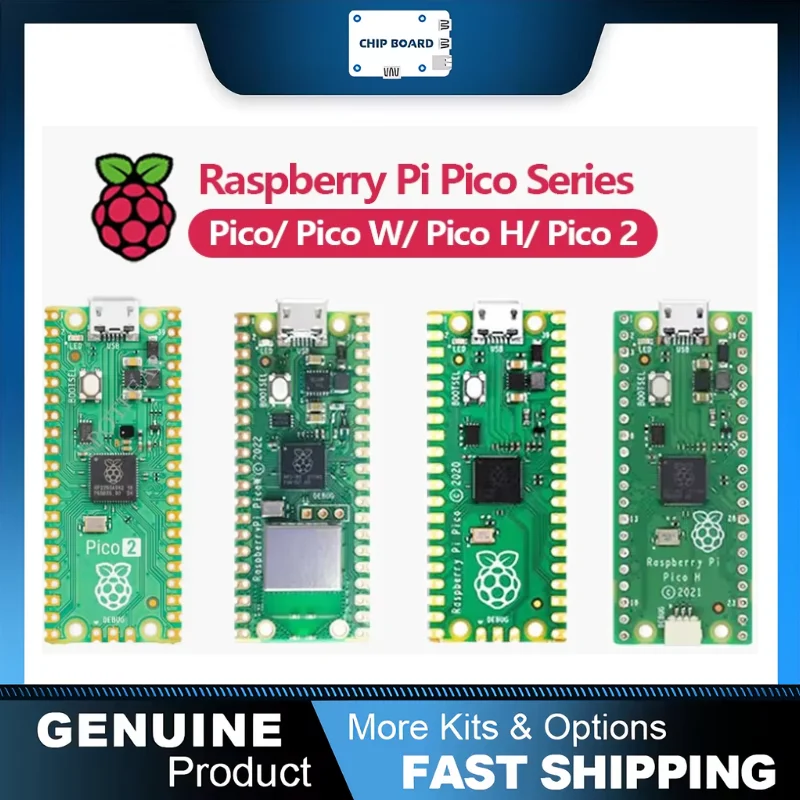 Original Raspberry Pi Pico/2, Pico with Wireless WiFi Development Board, Pico or Pico H with Pin Header, Support MicroPython/C++