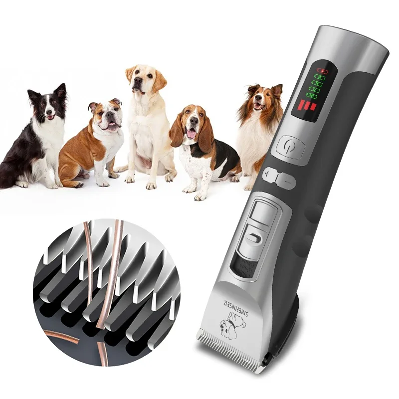 

High Power Smart Dog Clippers Grooming Trimmer Pet Haircut Machine for Dogs Grooming Cutter Rechargeable Detachable Blade