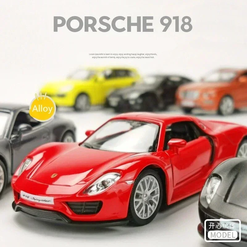 Porsche 918 Modelo de Carro Esportivo, 1:36 Diecast Metal Toy Veículos, Alta Simulação Coleção, Presente Toy Kids