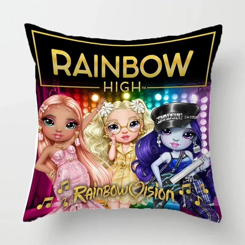 Anime Dakimakura Cover Rainbow High Doll 45x45 Pillow Covers Cushion Pillowcase Cushions Home Decor Case Sofa Pillow Decorative