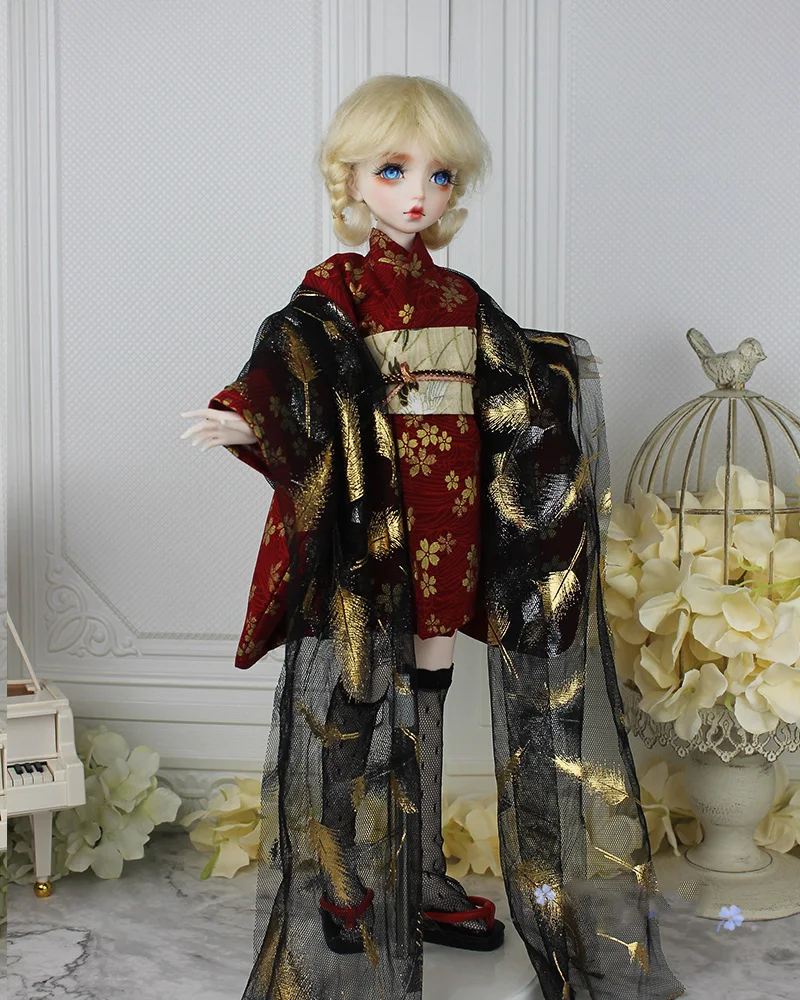 1/3 1/4 BJD 인형 옷, 1/6 사이즈, 깃털, 유카타, 기모노, 1/3 1/4 1/6, 인형 액세서리 (5 포인트)