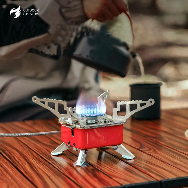 Camping Gas Stove Mini Big Power Heater Gas Stove Cookware Outdoor Tourist Burner Cooker Portable Picnic Cookware Barbecue BBQ