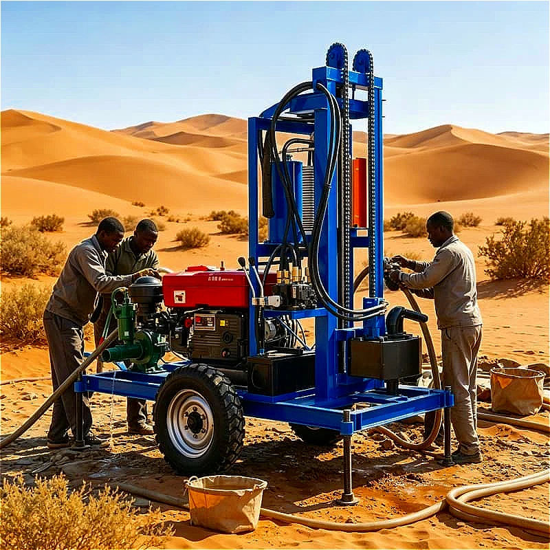 Powerful Water Well Drilling Rig Portable Borehole Machine for Farm Garden Rural Home Water 120m Depth Compact Tool Customized
