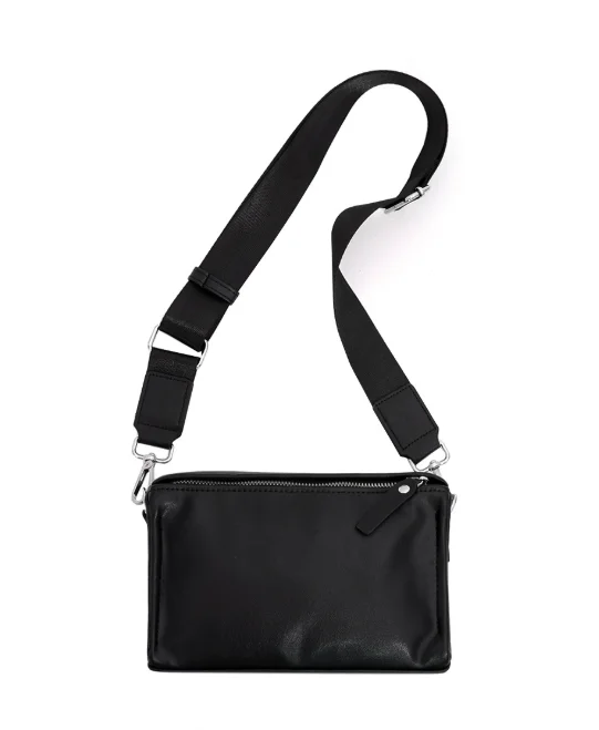 2026 New Men Small Crossbody Bag Soft Leather Casual Trendy Multi Functional Shoulder Commuter Business Backpack Bolsa de hombre