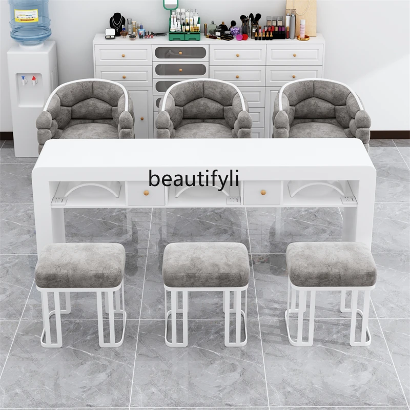 Nail Table and Chair Suit Single Double Beauty Salon Nail Table Workbench