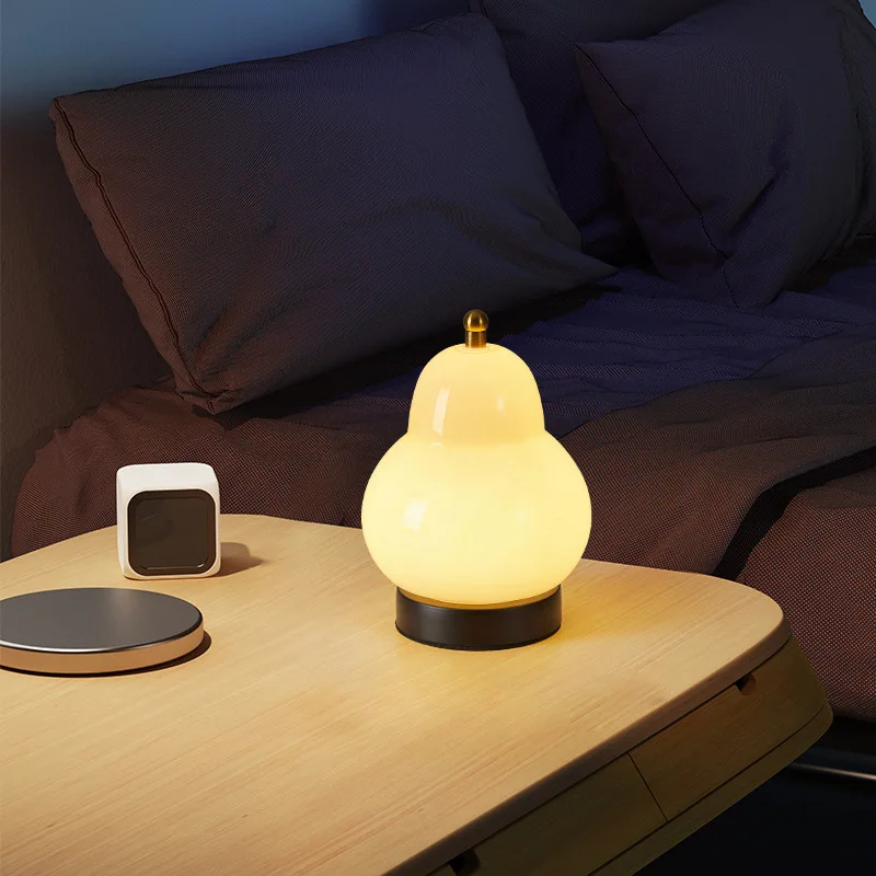 Luz de noche de pera para dormitorio, luz de noche de cabecera de dormitorio en forma de pera francesa antigua, regalo táctil, luz de ambiente de alta gama