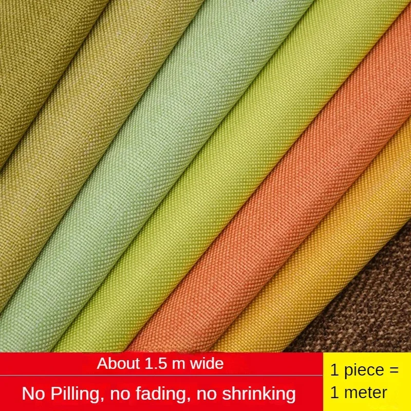 Thickened Cotton Linen Fabric By The Meter for Upholstery Sofa Cover Pillowcase Bag Tablecloth Diy Sewing Cloth Soft Plain Brown