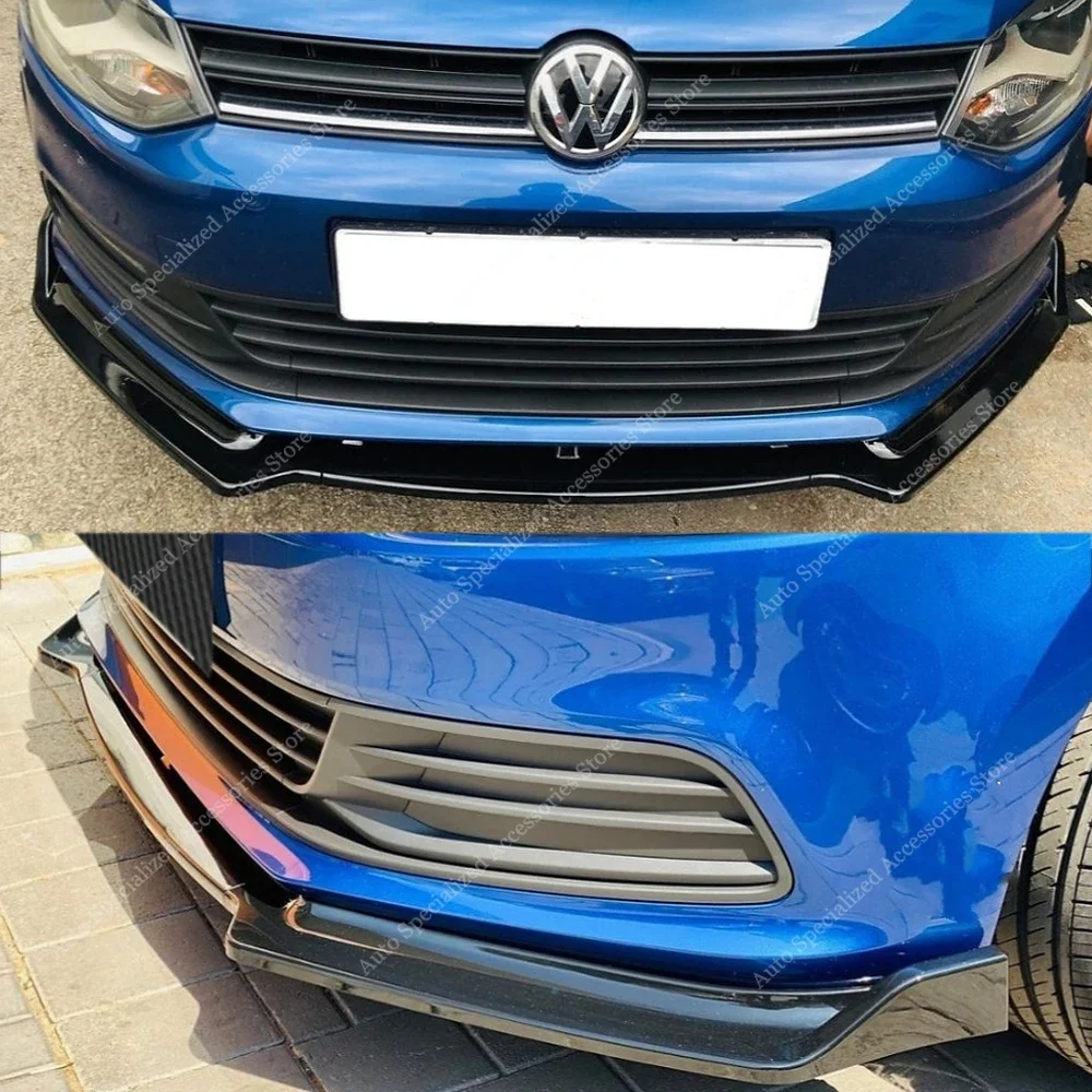 Front Bumper Lip Spoiler Splitter Diffuser Cover  For VW Polo MK5 6R 6C Polo 7 MPI Tsi Tdi Basic 2014-2017 Lci Bodykits Tuning