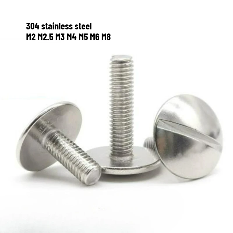 10/50pcs GB947 304 Stainless Steel Extra Size Oversize Super Big Slotted Truss Round Head Bolt Screw M2 M2.5 M3 M4 M5 M6 M8
