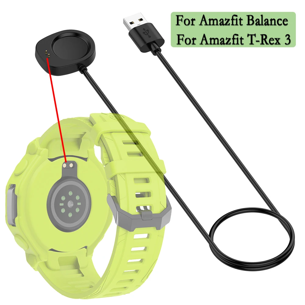 USB Charging Data Cable For Huami Amazfit T-Rex 3 pro/Balance 2 Ultra2 Cheetah 2 Pro Bip Active Max Charger Dock Power Adapter