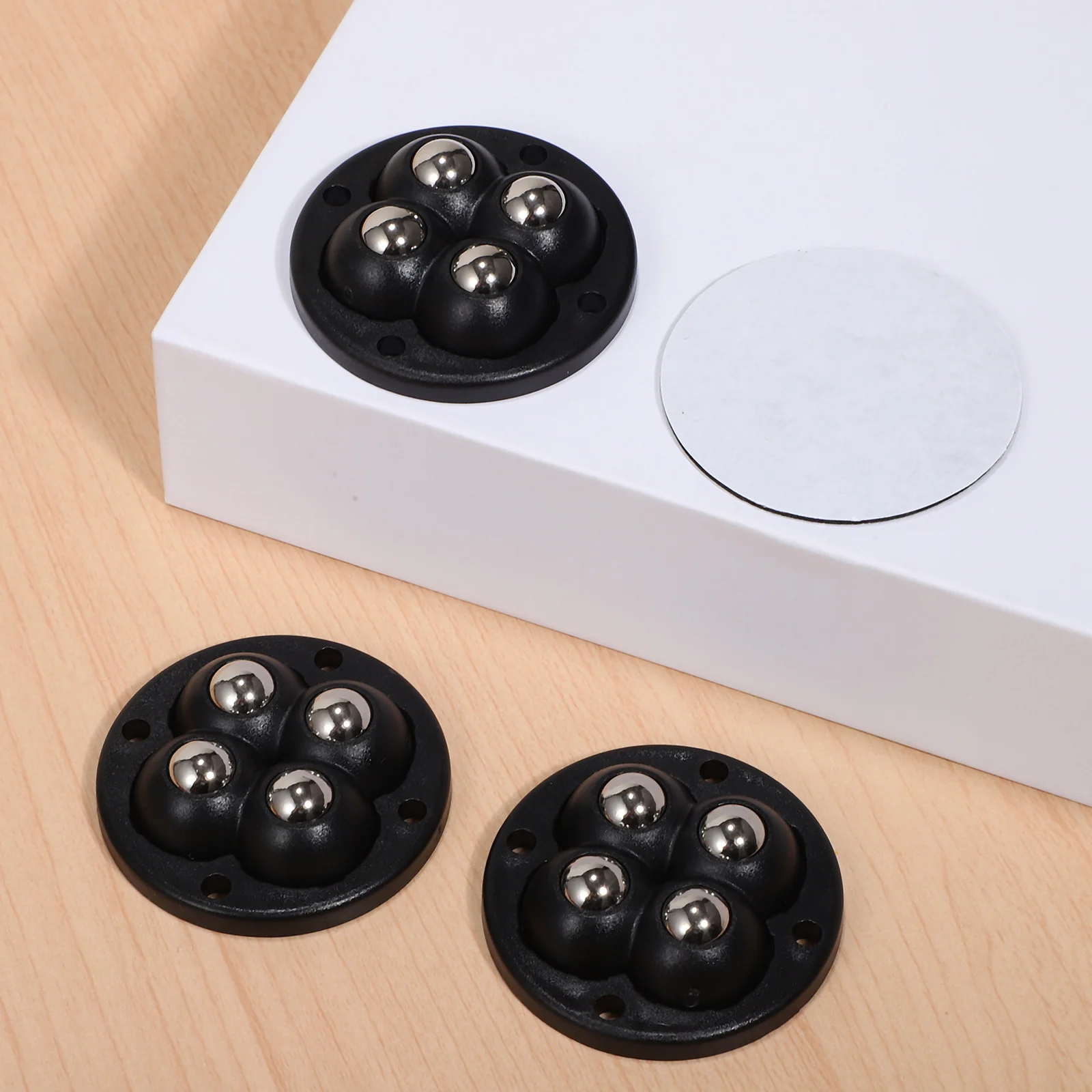 

12pcs Mini Caster Wheels ABS Stainless Steel 360Degree Swivel Universal Roller for Storage Bin Trash Can Furniture