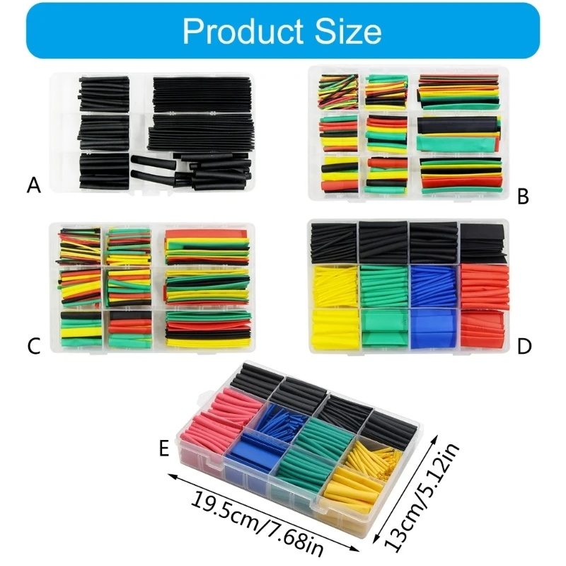 Assortiment gaines thermorétractables couleur électrique pour isolation fil