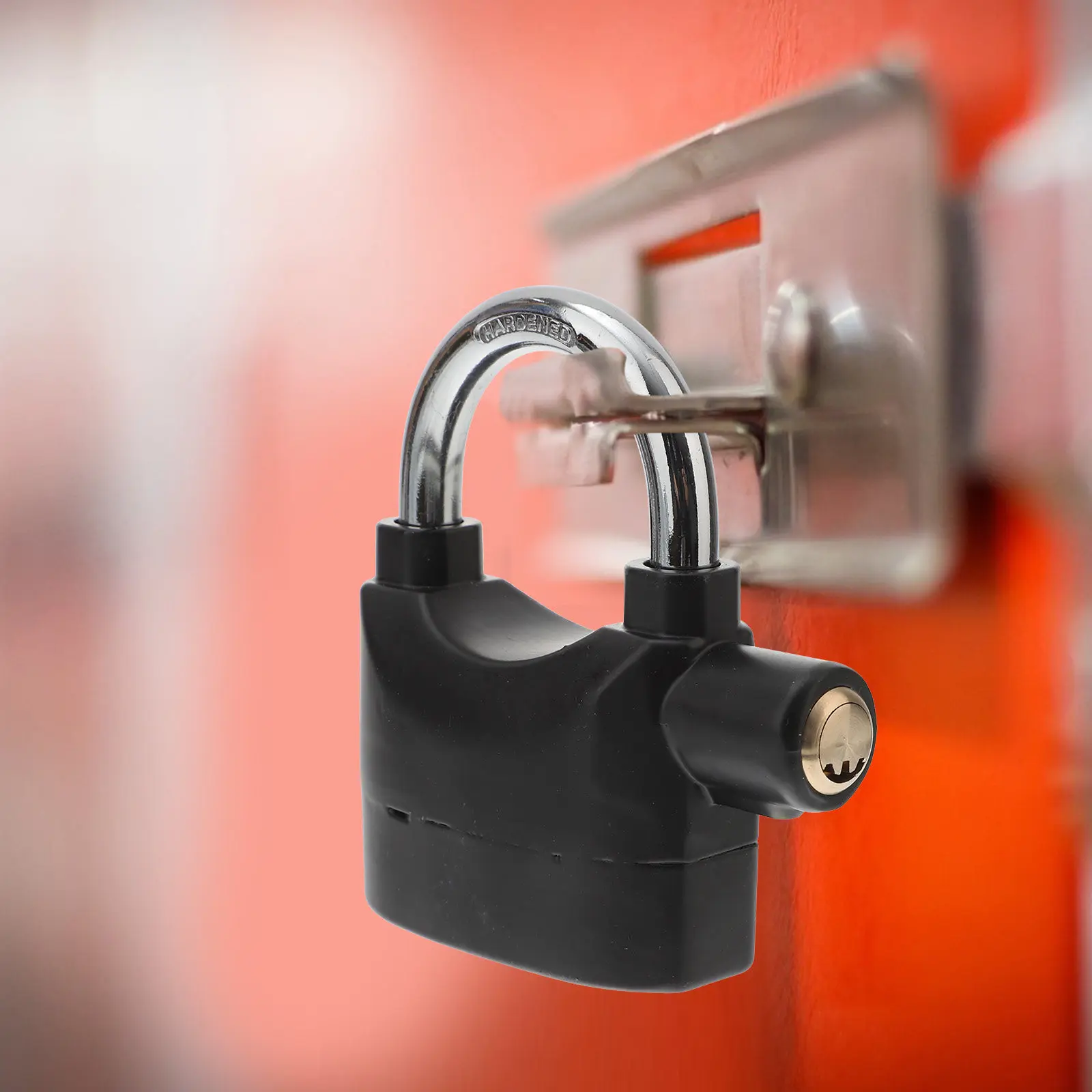 

2Pcs Alarm Padlock with Key Bike Security Lock Strong Build Loud Alarm Sound Easy to Carry Mini Design for Bicycle Motor