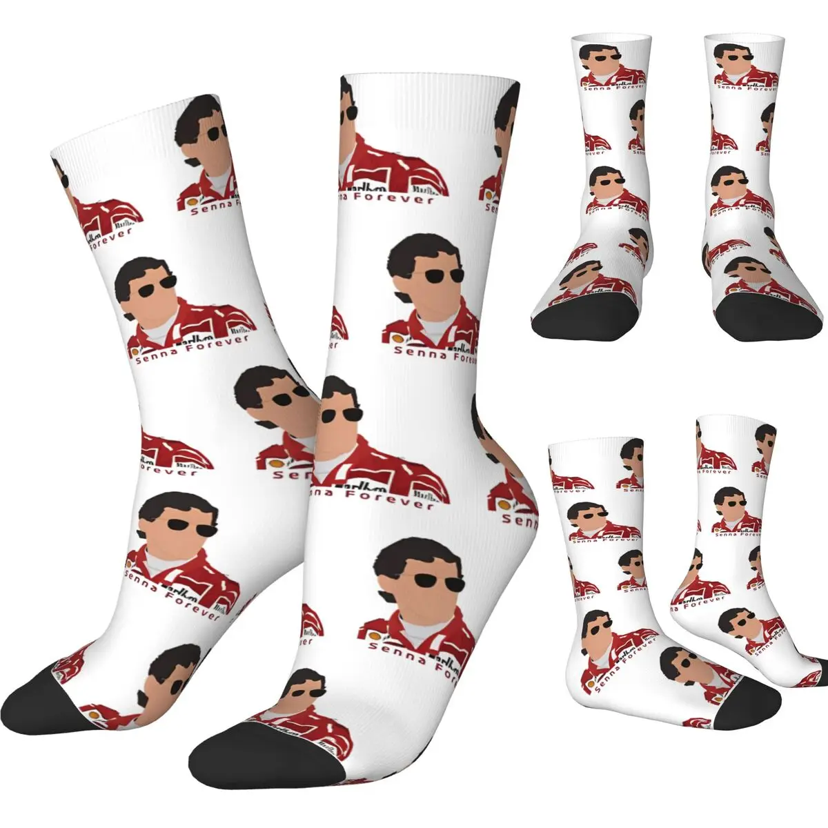 Men Socks Ayrton Senna brazil Stockings Autumn Leisure Quality Socks Graphic Running Non-Slip Socks