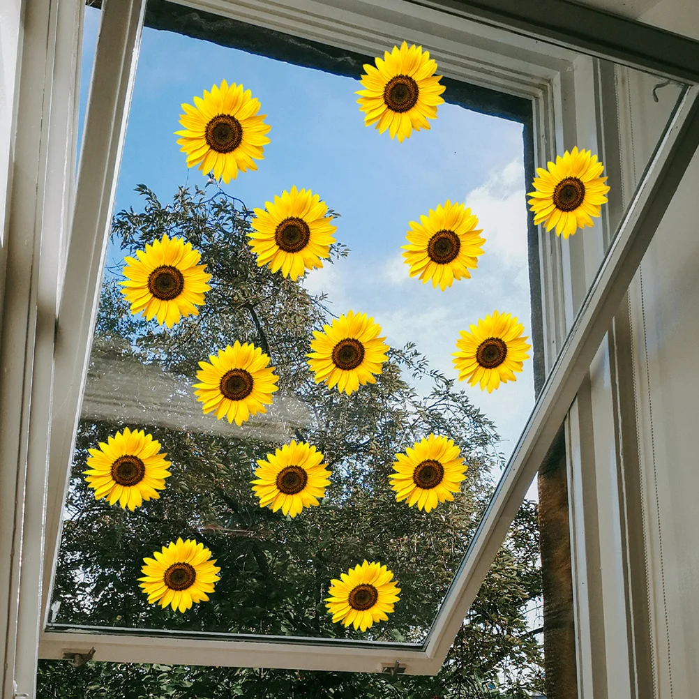 

1Set Sunflower Wall Stickers DIY PVC Flower Decal Removable Self-Adhesive Living Room Bedroom Home Decoration Floral Art