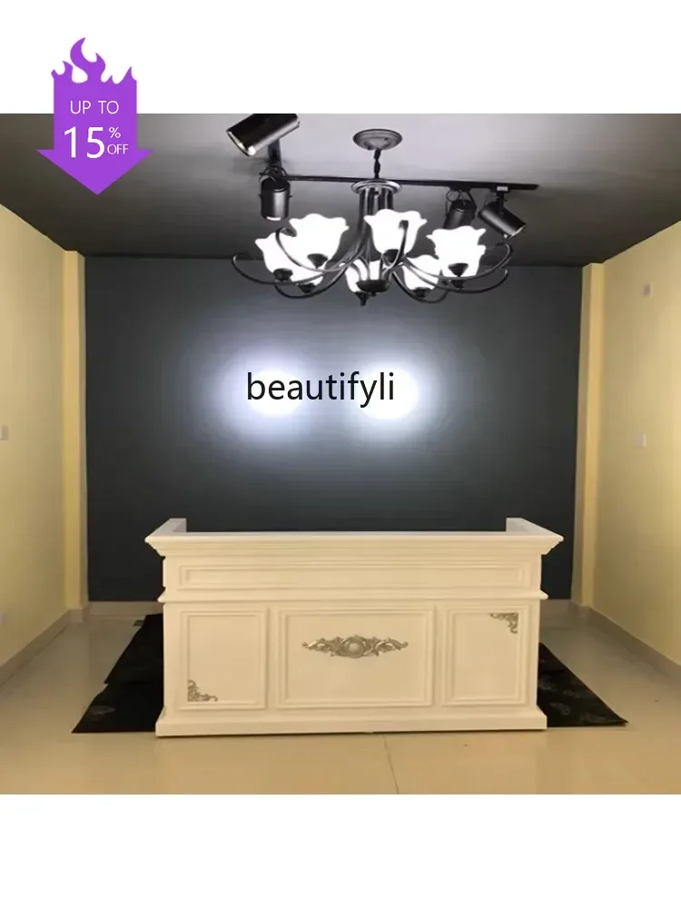 PP Carved Cashier Desk Paint Front Desk Clothing Store Beauty Salon Counter Maternal and Infant Shop Barber Shop Bar Counter