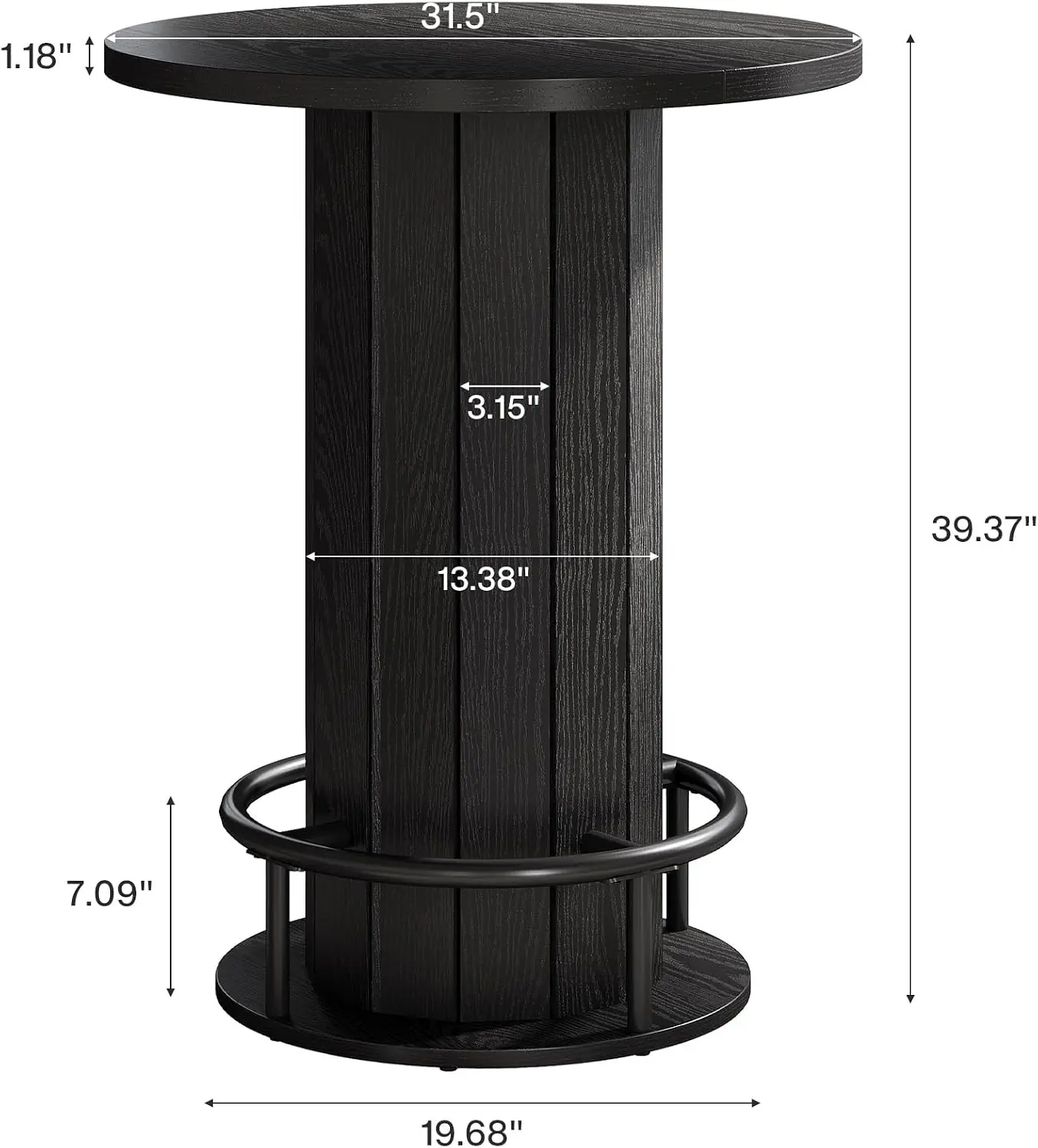 Round Bar Table, 39.4