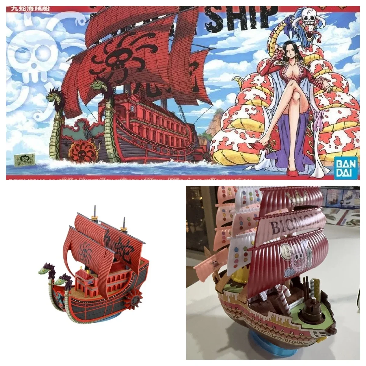 Original Bandai ONE PIECE Anime GRAND SHIP Hancock Ace y otros figuras de acción de juguete regalos de modelos coleccionables para niños