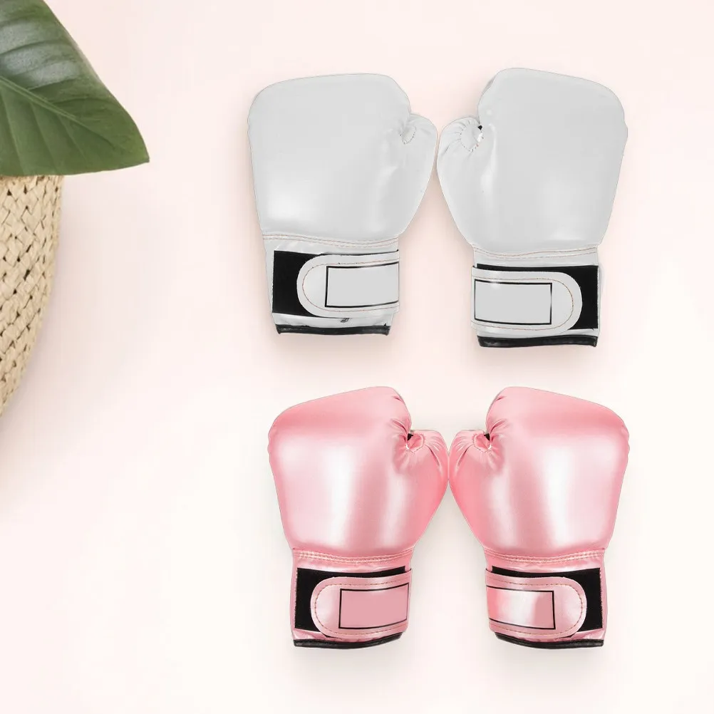 

2Pairs Sparring Gloves Boxing Gloves Pearlescent Solid Color Sponge Molded Interior for Kickboxing Taekwondo